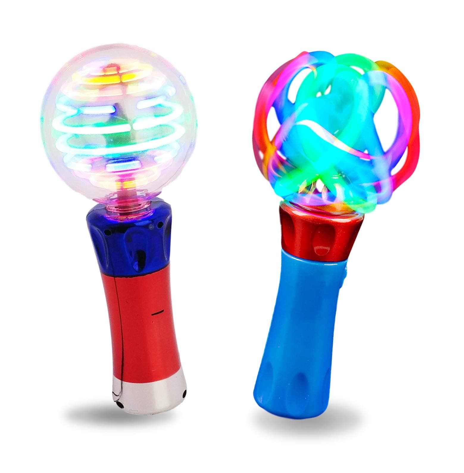GRANITE MOUNTAIN PRODUCTS Light Up Spinning Wand Toy for Kids - Sensory LED Spinner with Magic Ball - Autism Toys for Boys & Girls - Fun Glow Party Favor, Toddler Gift
