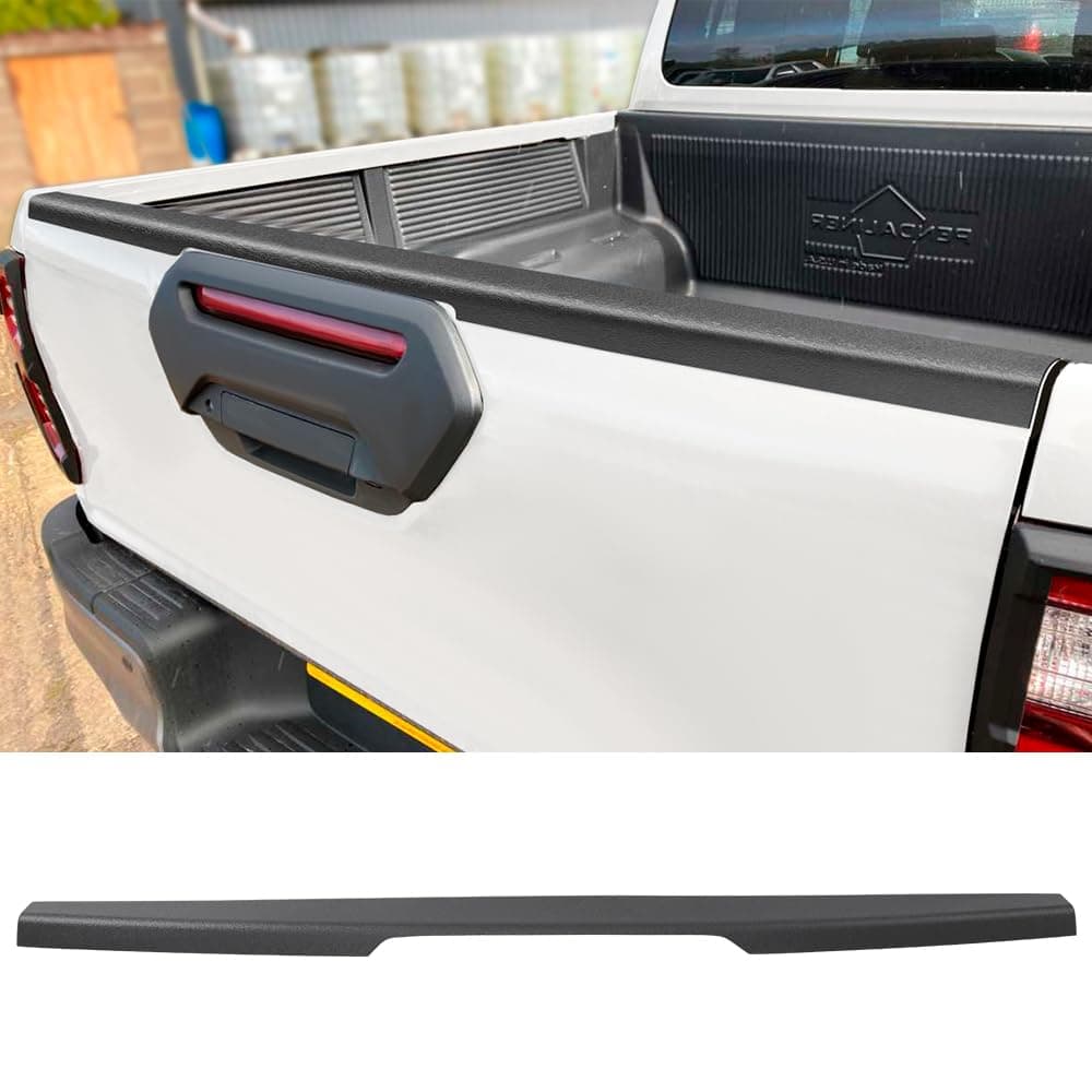 Tailgate Cover Protector for Toyota Hilux 2016-2026 Invincible/GR Sport/Invincible X/Icon/Active Rear Tail Gate Cover Load Bed Rail Caps Pick up ABS Texture Black