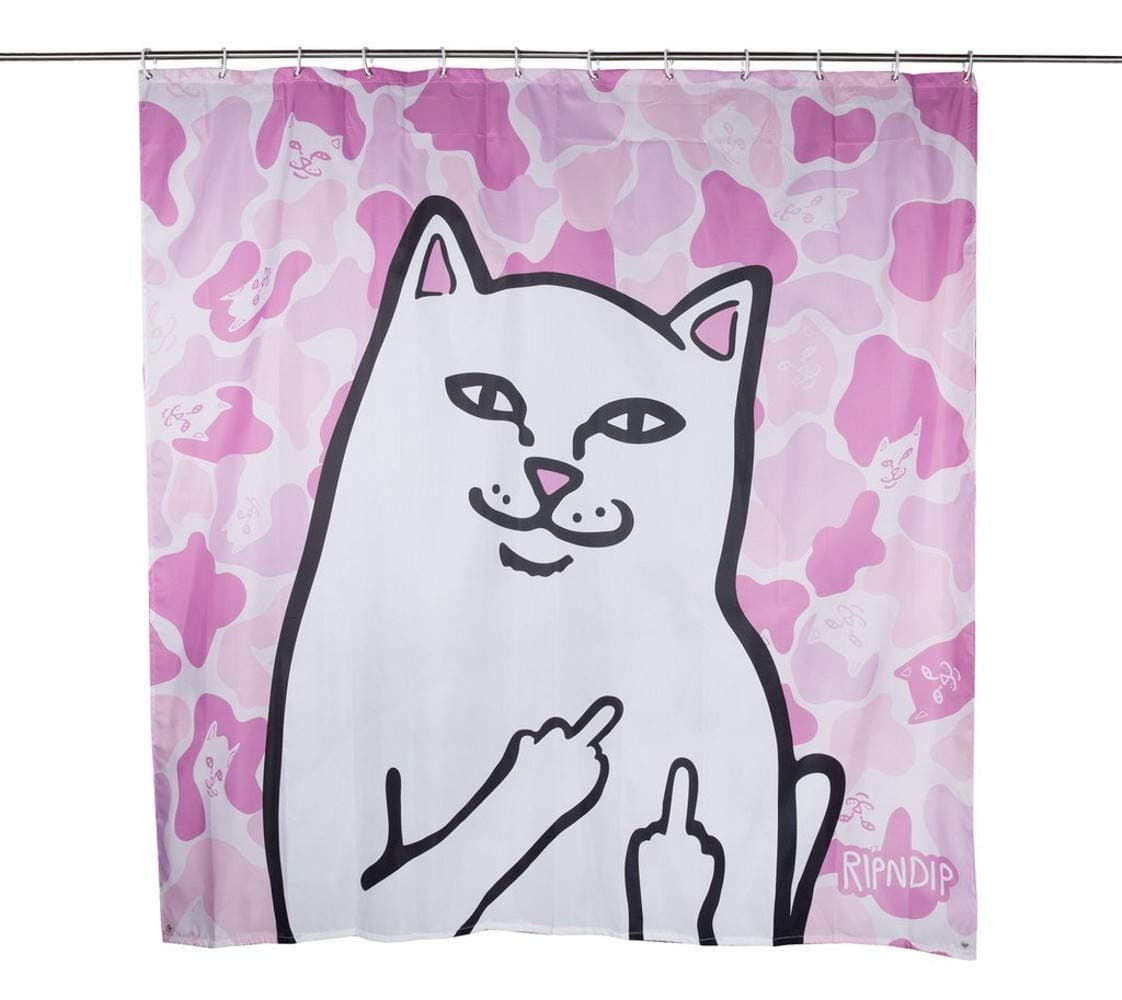 Rip N Dip Lord Nermal Shower Curtain (Pink Camo)