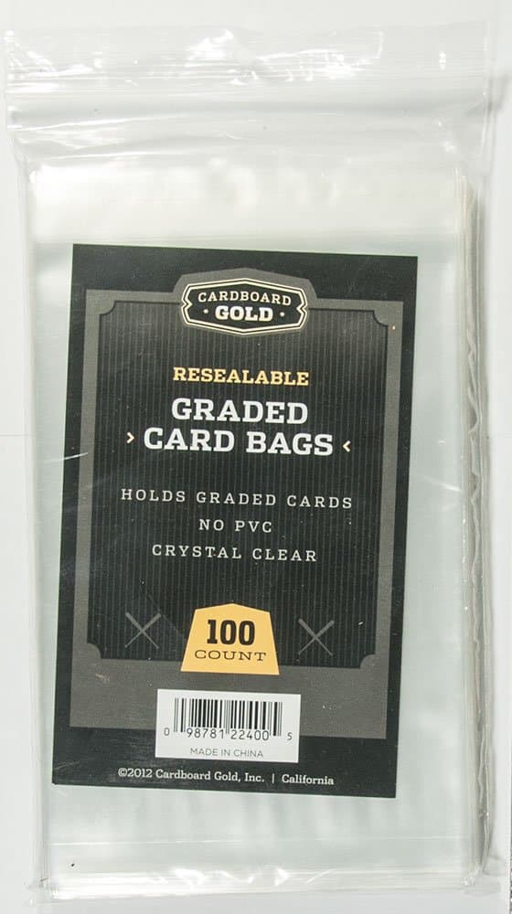 Cardboard Gold 100 (1 Pack) Ultra CBG RESEALABLE GRADED CARD BAGS GB
