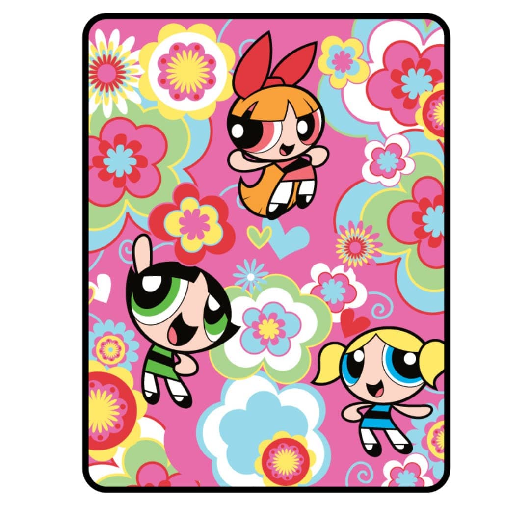Power Puff Girls Bedding Super Soft Micro Raschel Throw, 46 in x 60 in, (Official Licensed Power Puff Girls Product) by Franco Collectibles