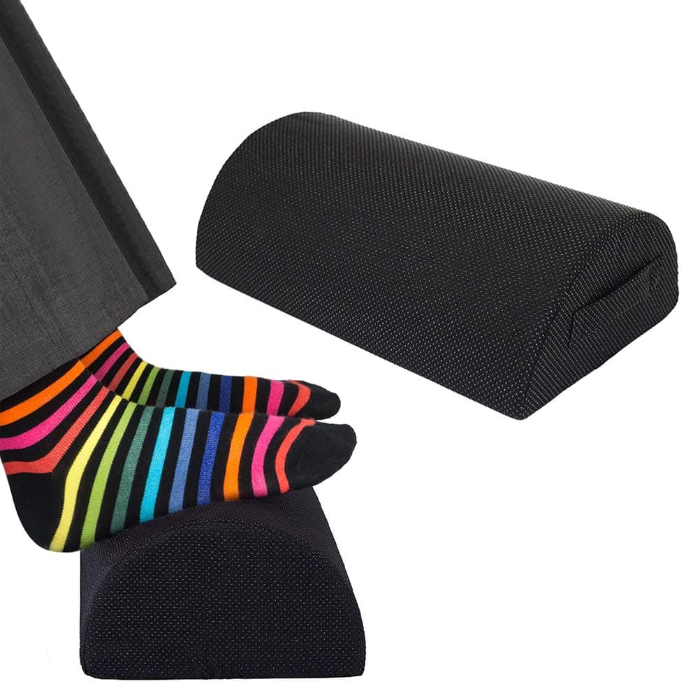 Tebery Non-Slip Ergonomic Footrest Foam Cushion Supportive Foot Stool Excellent Under Desk Leg Clearance