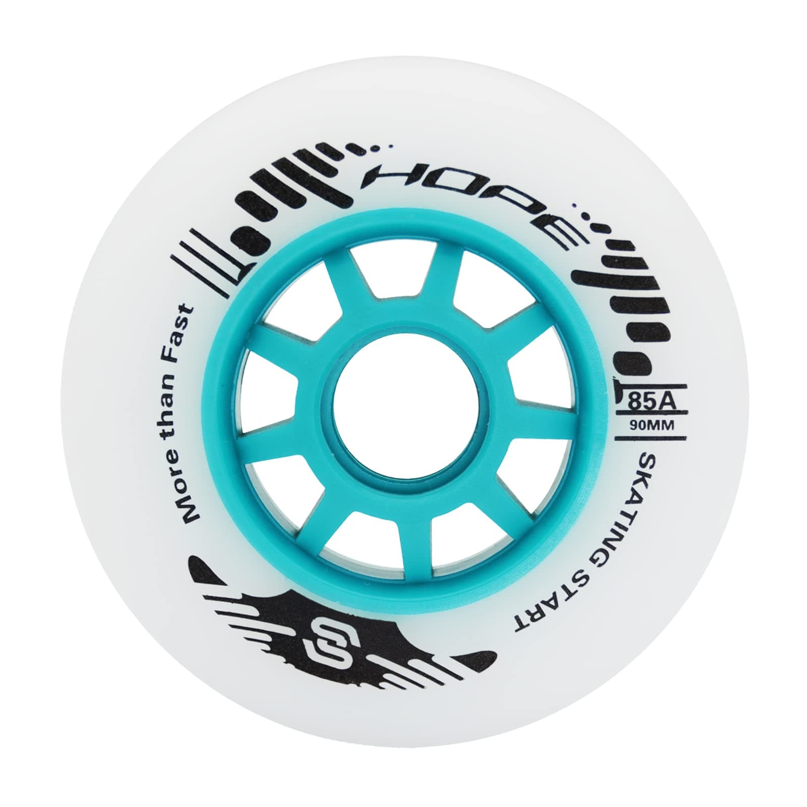 SKT HP スピードインラインスケートホイール 8個パック 90mm 85A 交換用ローラースケートホイール 屋外 スピードスケート用 ブルー