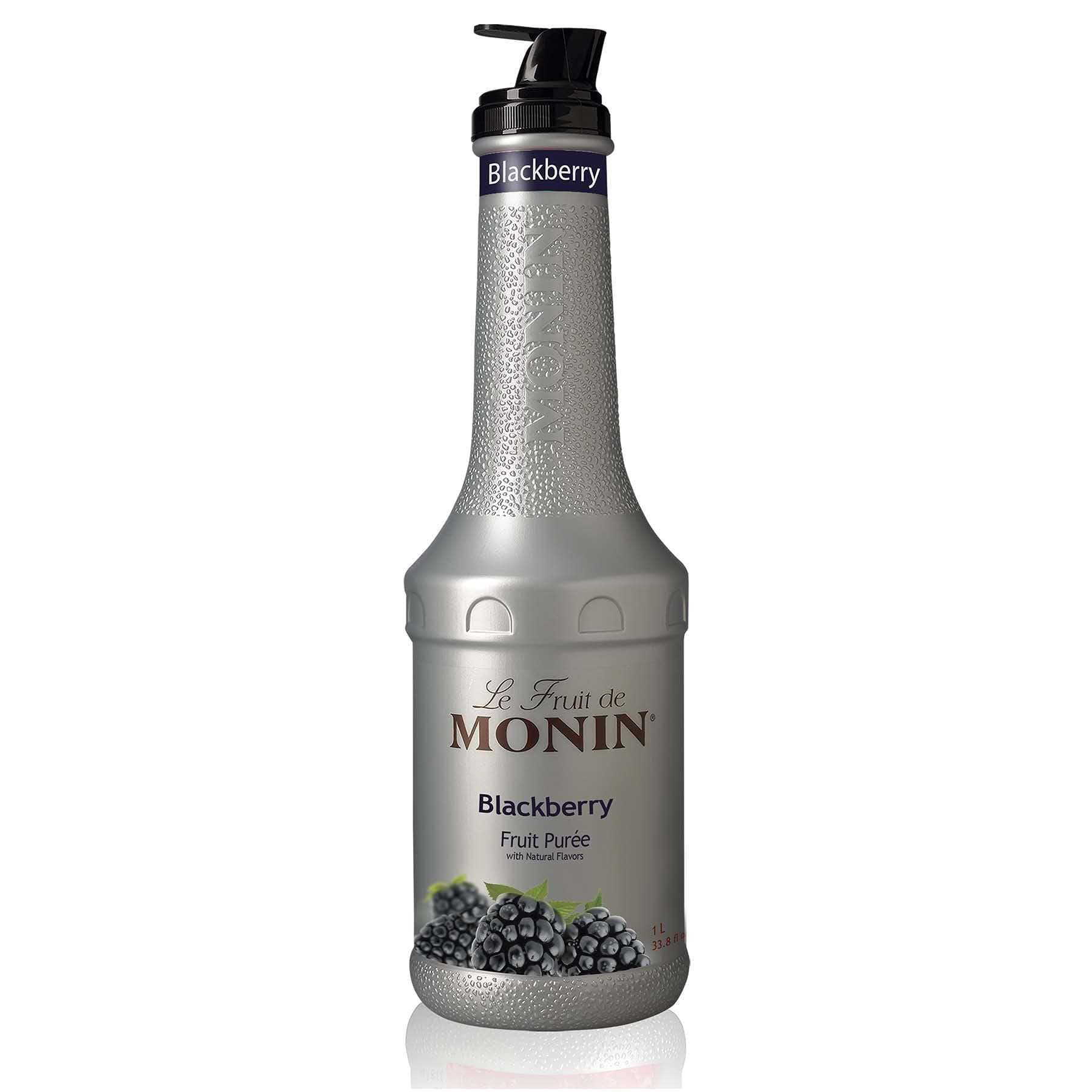 Monin - Blackberry Purée | Premium Purée for Cocktails, Smoothies & More | Clean Label with No Artificial Flavors, No Artificial Preservatives (BPA-Free Plastic Bottle, 1 Liter)
