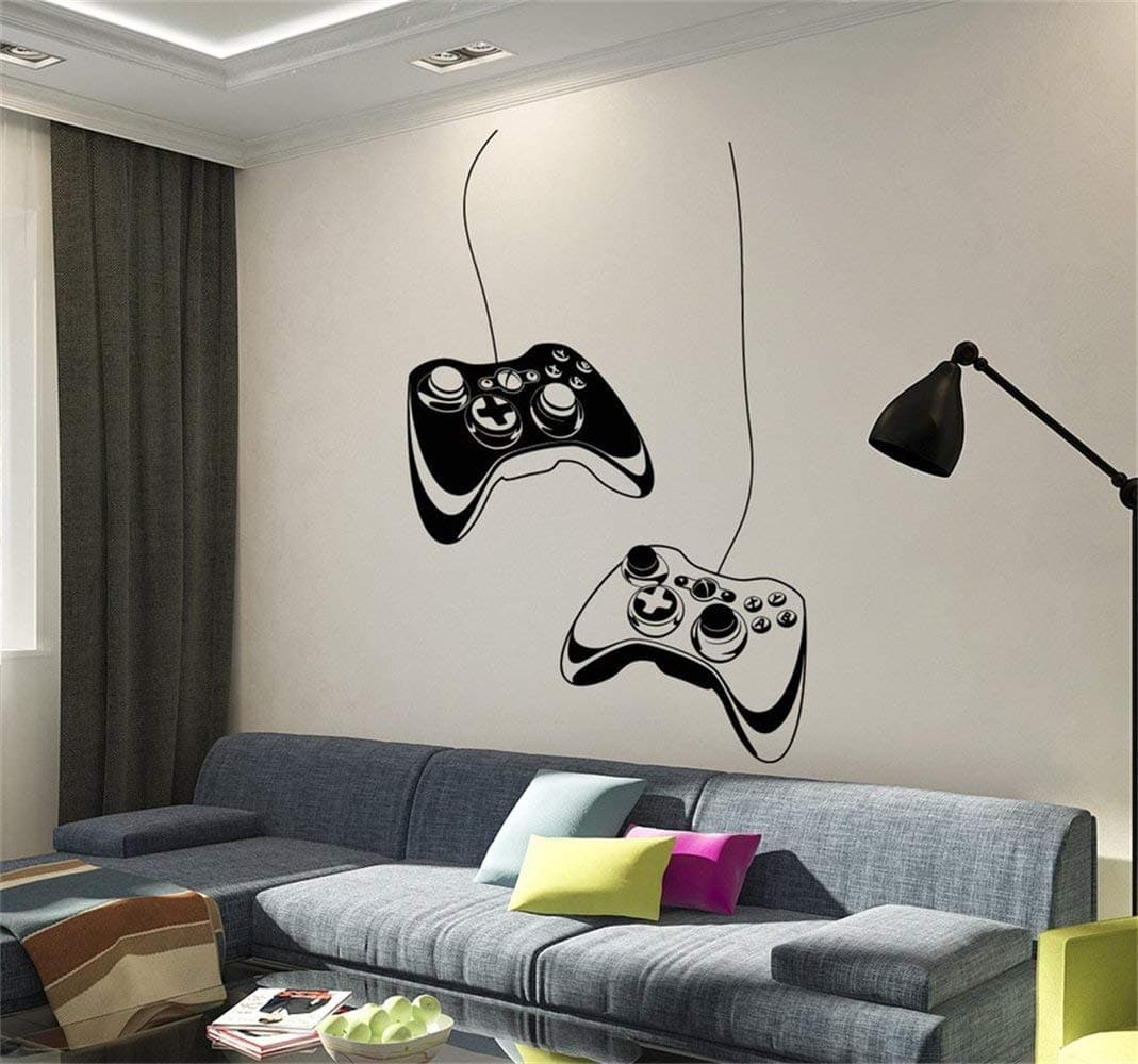 Funny Wall Decal Sticker Joysticks Video Game Play Room Gaming Boys Art Vinyl Sayings Mural