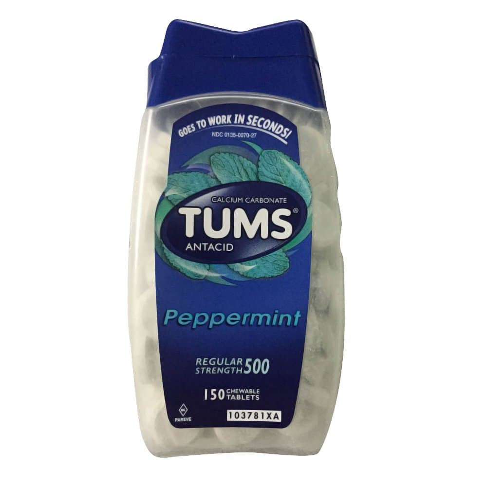 Tums Pmint 150 S Size 150s Tums Regular Strength Peppermint Calcium & Antacid