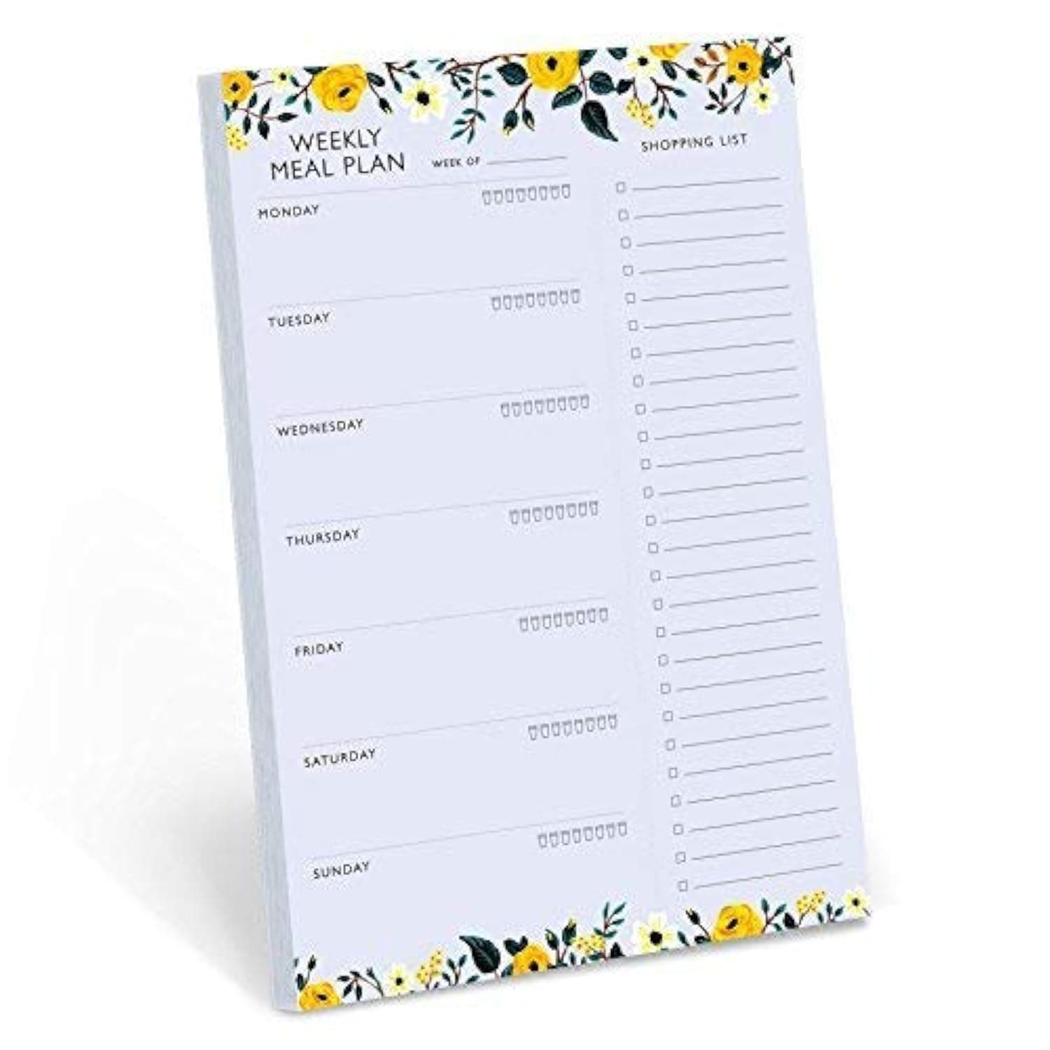 Weekly Magnetic Meal Planner Notepad - Food Planning Organizer and Grocery List Pad, Premium 52 Pages, with Tear Away Perforated Shopping List