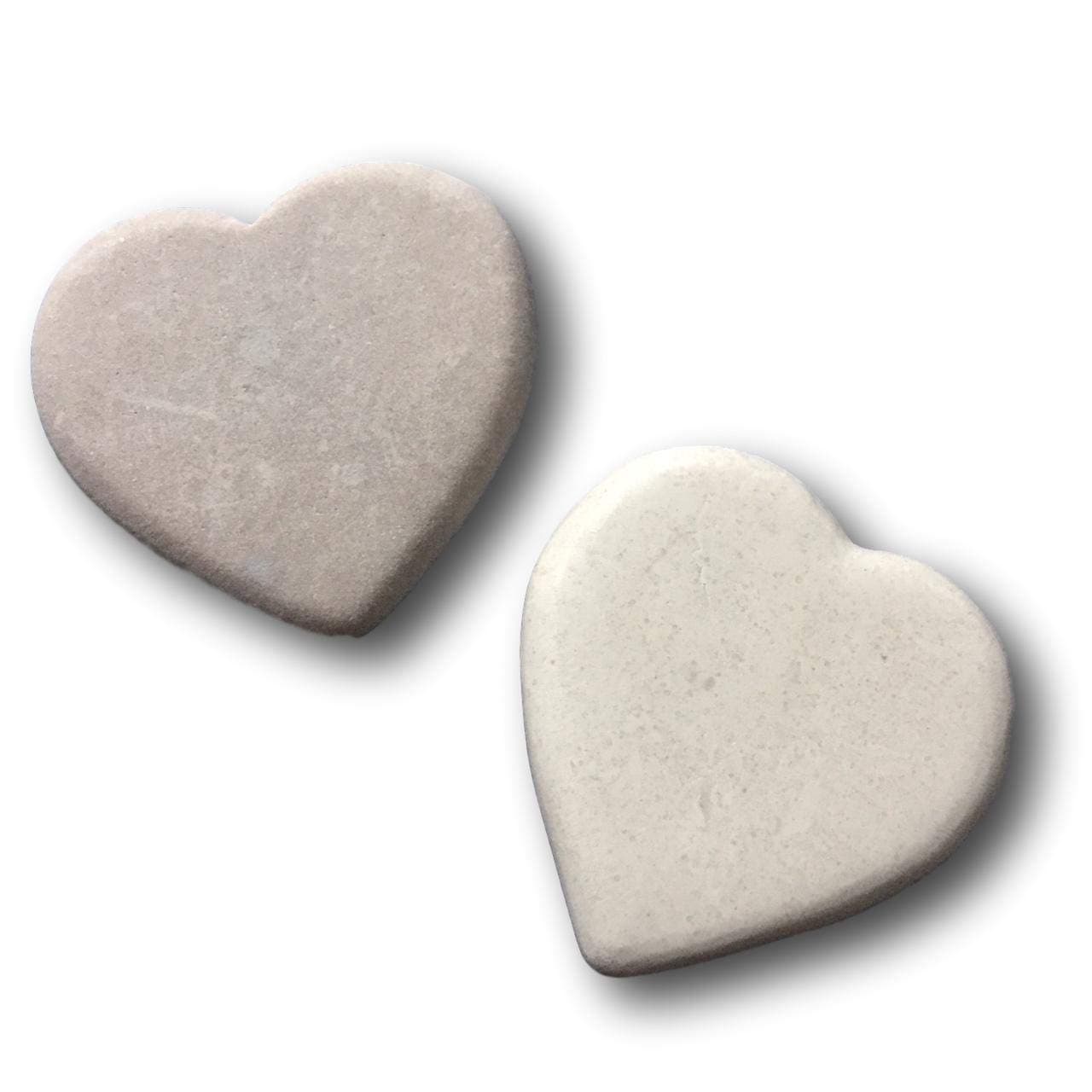 Heart Shape Rocks 1.5" / 2 ea Cream Stones