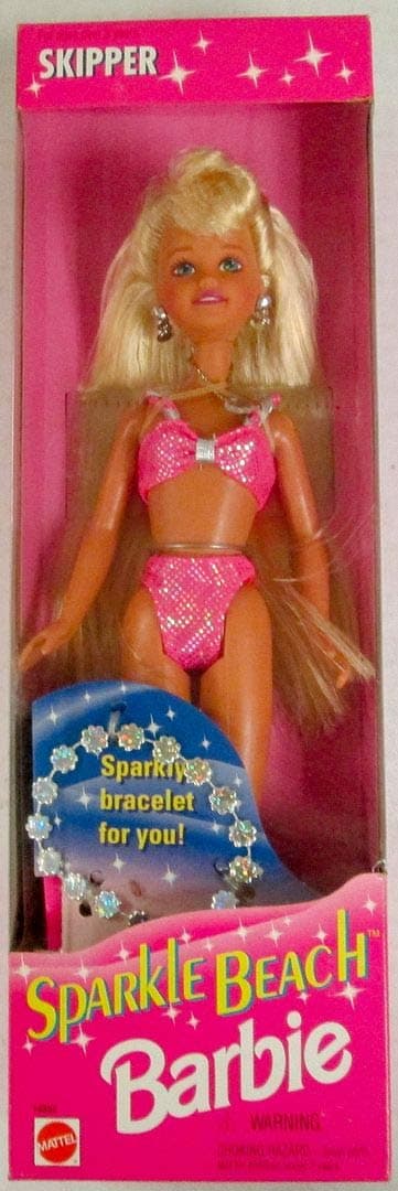 Mattel Barbie Sparkle Beach Skipper Doll (1995)