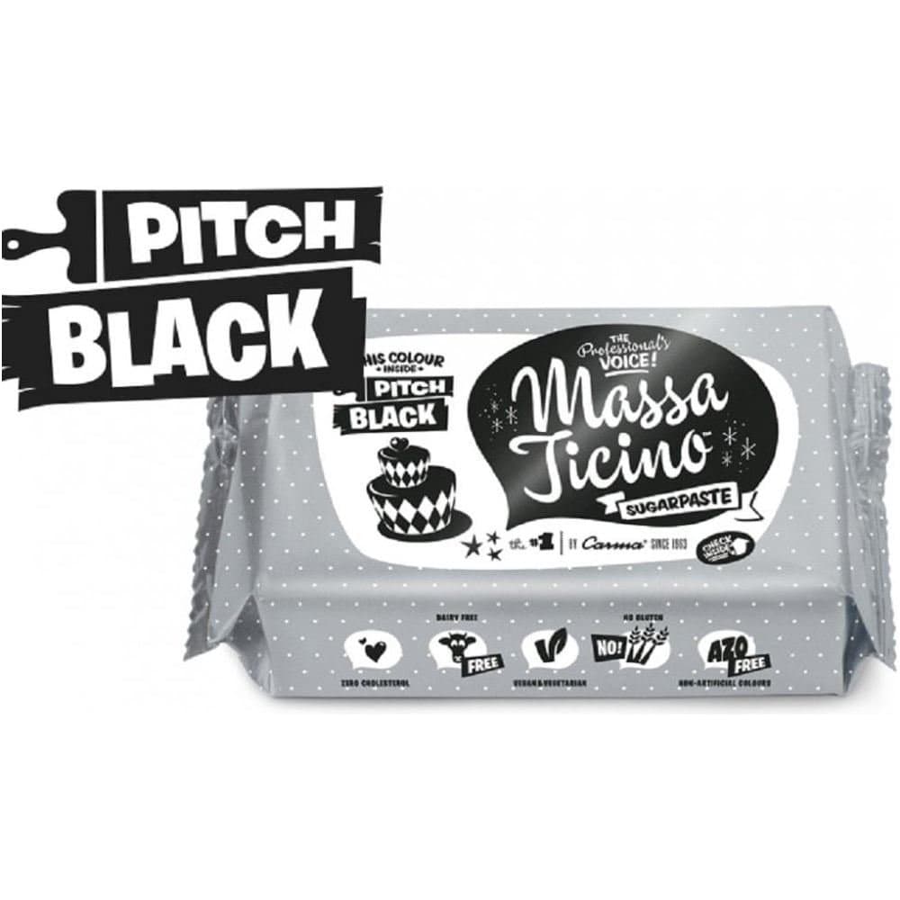Massa TicinoPitch Black Sugarpaste 250g