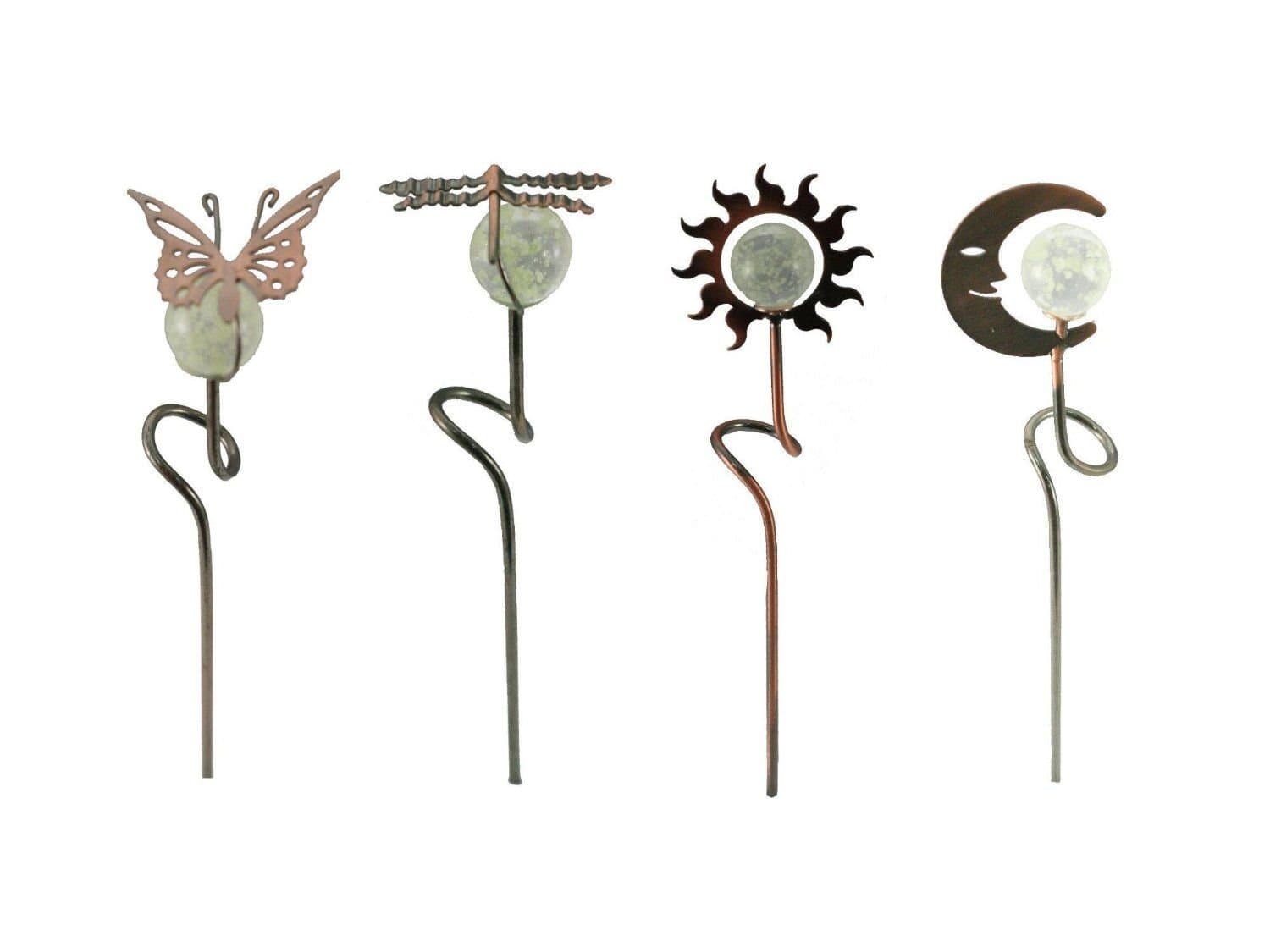 7 Inch Gazing Globe Gazing Ball Pot Stake Decoration, Set of 4