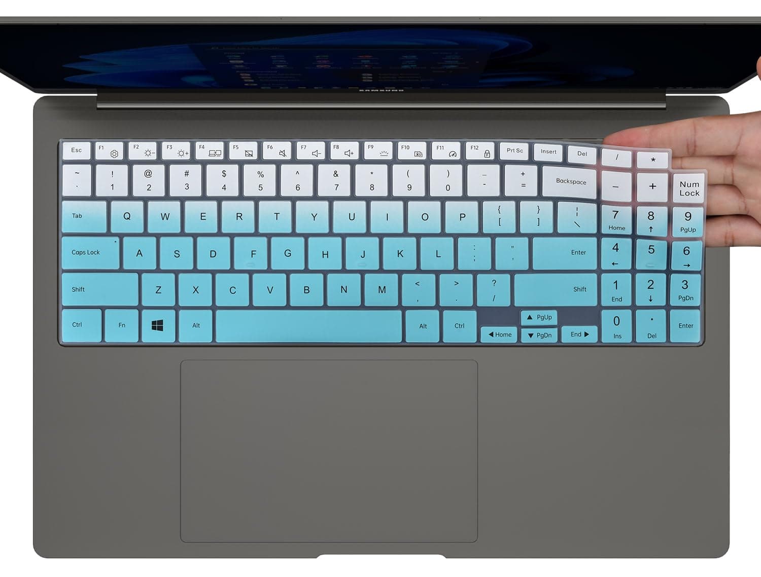 Keyboard Cover for 2025 2024 2023 Samsung Galaxy Book 5 4 3 360/Pro 360 15.6" &16", NP960XFG NP964XFG NP754XFG NP950XED NP950QDB Keyboard Protector -Ombre Mint