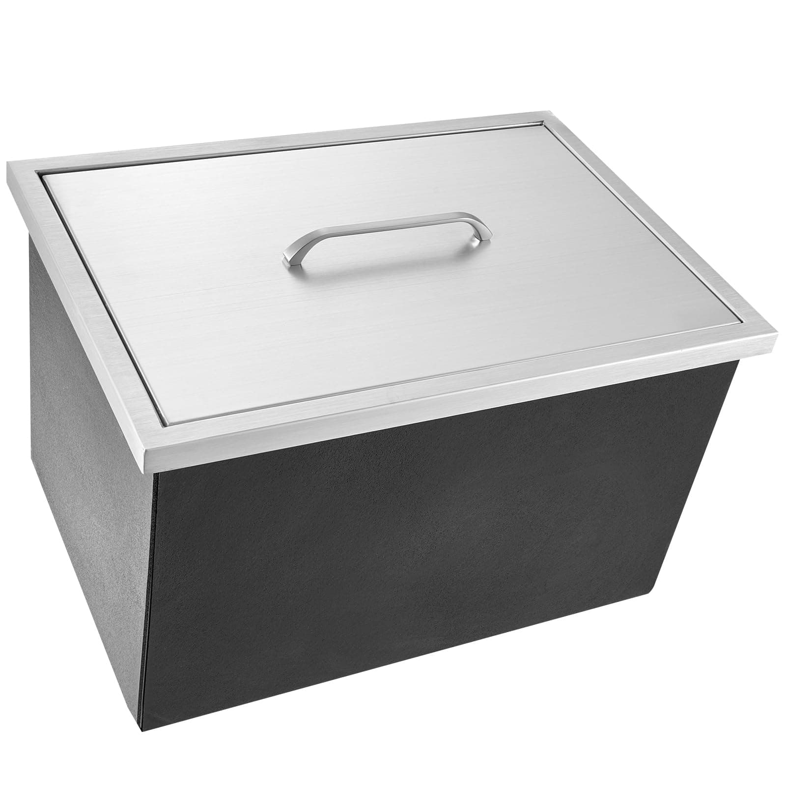 VEVOR Drop in Ice Chest, 20" L x 14" W x 12" H Stainless Steel Ice Cooler, Commercial Ice Bin with Cover, 40 qt Outdoor Kitchen Ice Bar, Drain-Pipe and Drain Plug Included, for Cold Wine Beer