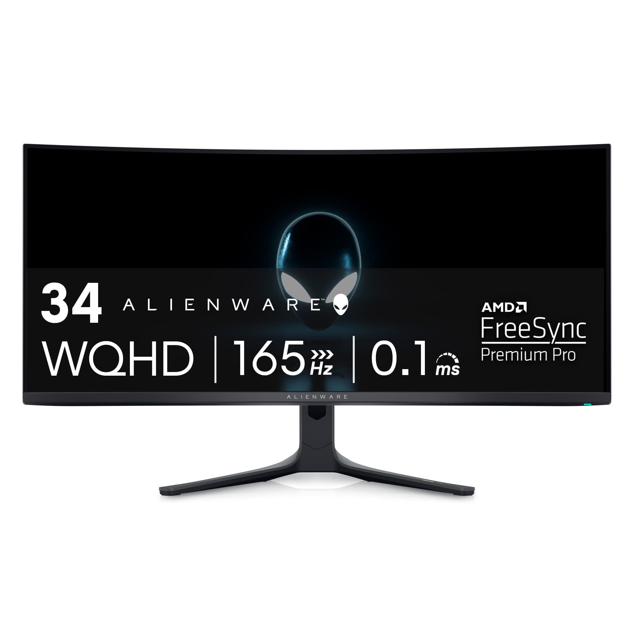 AW3423DWF Curved QD-OLED Gaming Monitor - 34-inch Quantum Dot OLED 0.1Ms 165Hz 21:9 Curved Display, 99.3% DCI-P3 Color Gamut, VESA DisplayHDR True Black 400, AMD FreeSync Premium Pro - Black