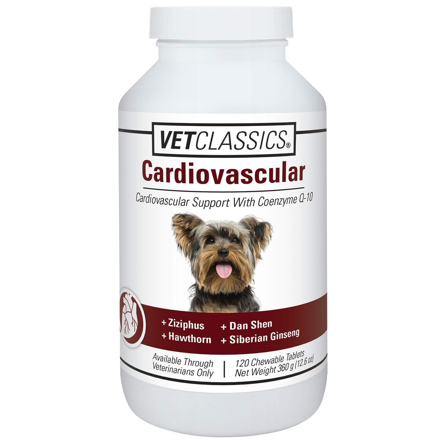 Cardiovascular Support Coenzyme Q-10 Dog Supplements – Pet Health Supplement for Dogs – Supports Dog Cardiovascular System – Includes Siberian Ginseng, Hawthorn – Chewable Tablets 120 Ct.