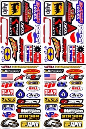 4x ATV Dirt Bike Helmet Racing Decal Sticker Sheets #RC403
