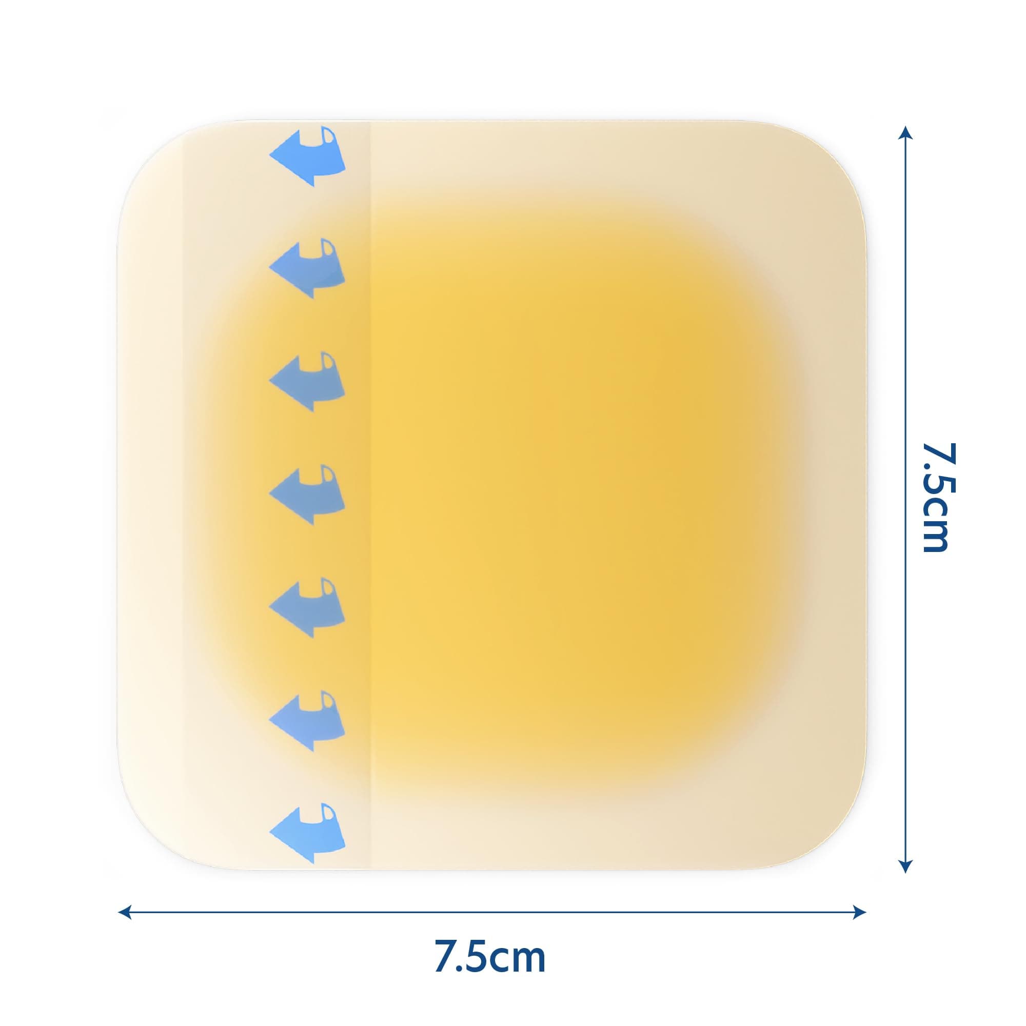 Cutiderm Pack of 10 Sterile Hydrocolloid Adhesive Wound Dressing 7.5cm x 7.5cm - Suitable for cuts, Scratches, grazes, Superficial and Partial Thickness Burns, Pressure sores, and venous Leg ulcers