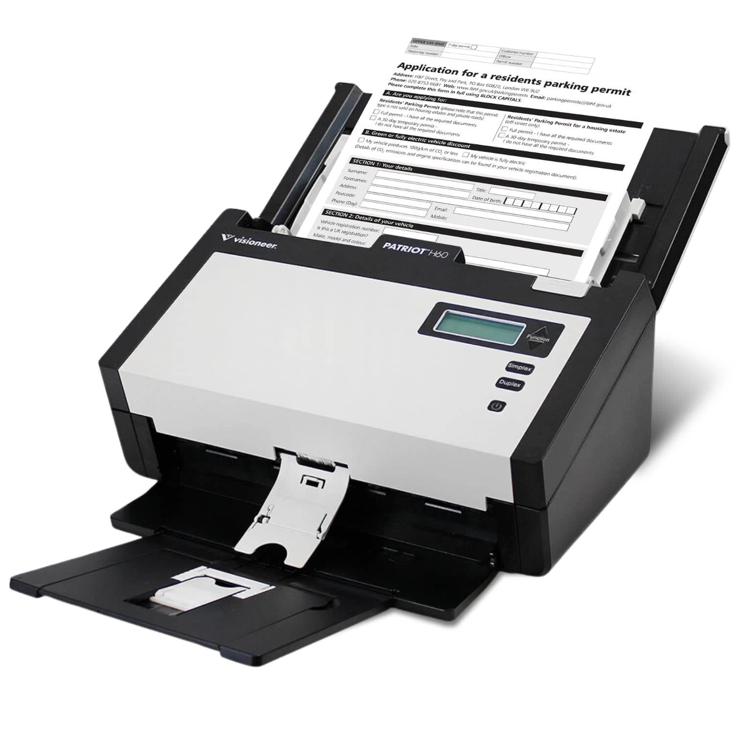 Visioneer Patriot H60 Duplex Scanner with Document Feeder