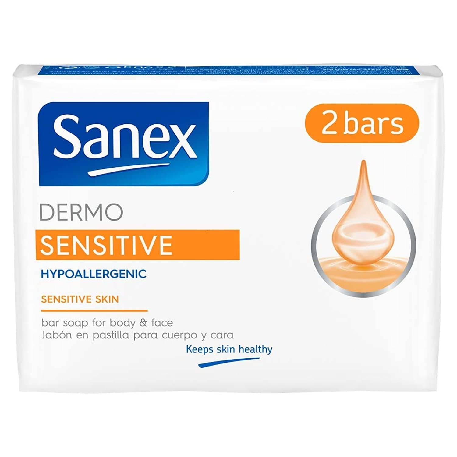 Sanex Dermo Sensitive Soap Bars, 2 x 90 g