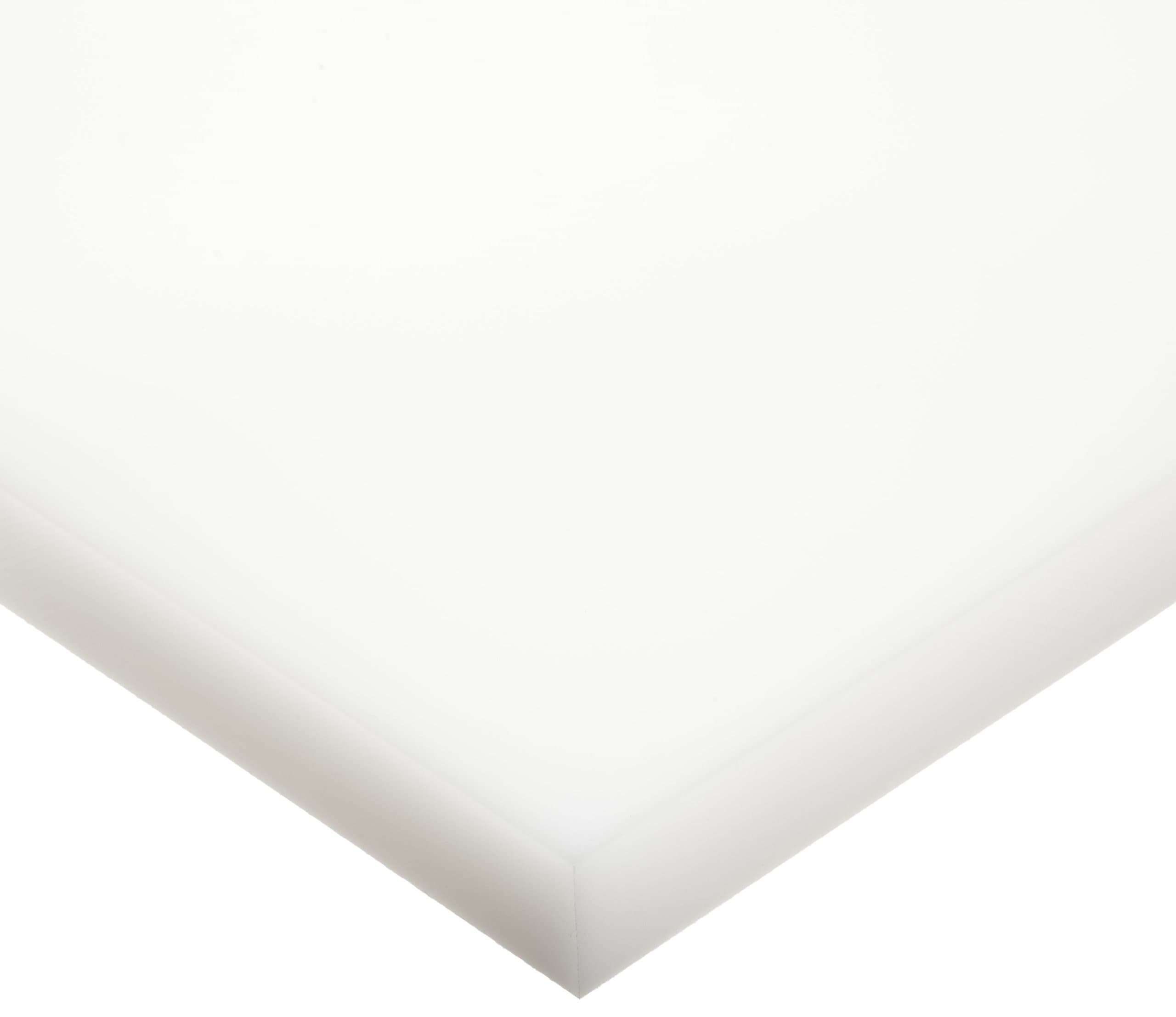UHMW (Ultra High Molecular Weight Polyethylene) Sheet, Opaque White, Standard Tolerance, ASTM D4020, D6712, D4976, 1/4" Thickness, 12" Width, 12" Length
