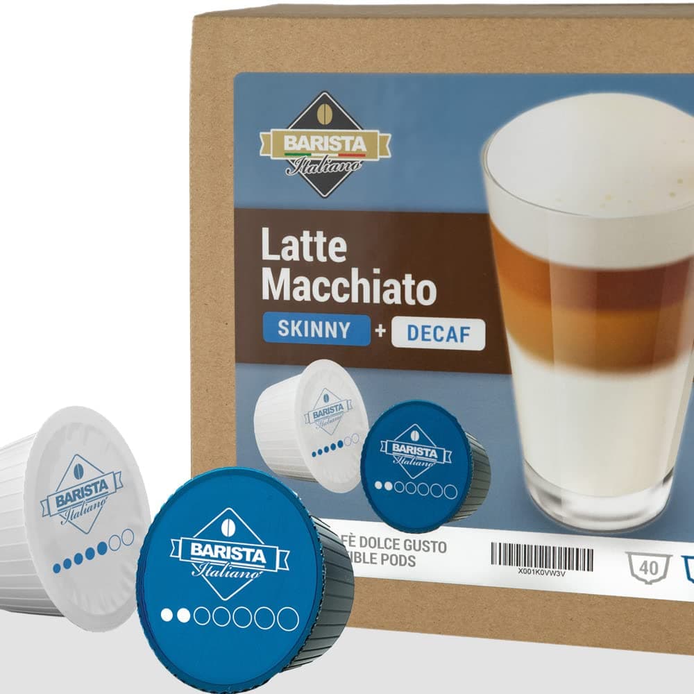 Barista Italiano - Skinny & Decaf - Latte Macchiato - 80 Pods Compatible with Dolce Gusto®* machines (80 Capsules, 40 Servings)