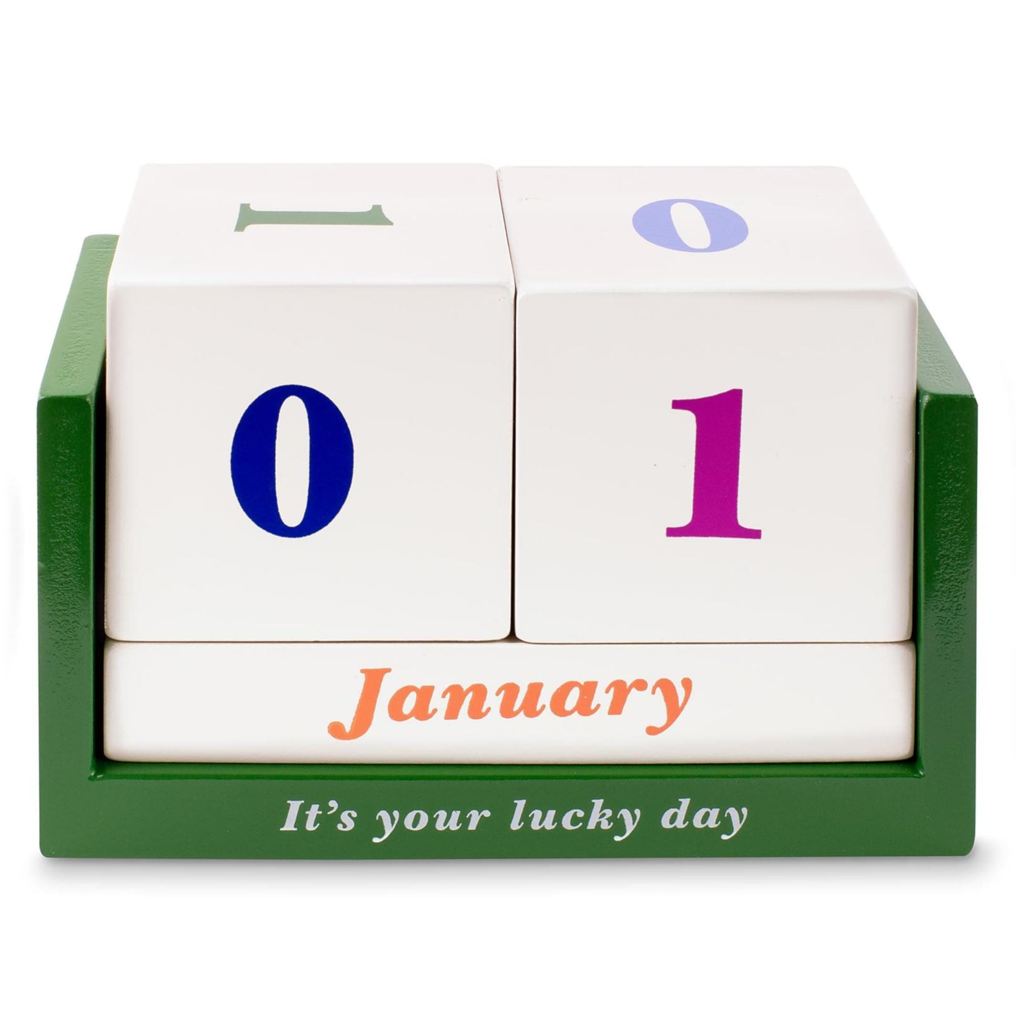 Kate Spade New YorkDesktop Perpetual Wooden Block Calendar 6" x 4", Lucky Day