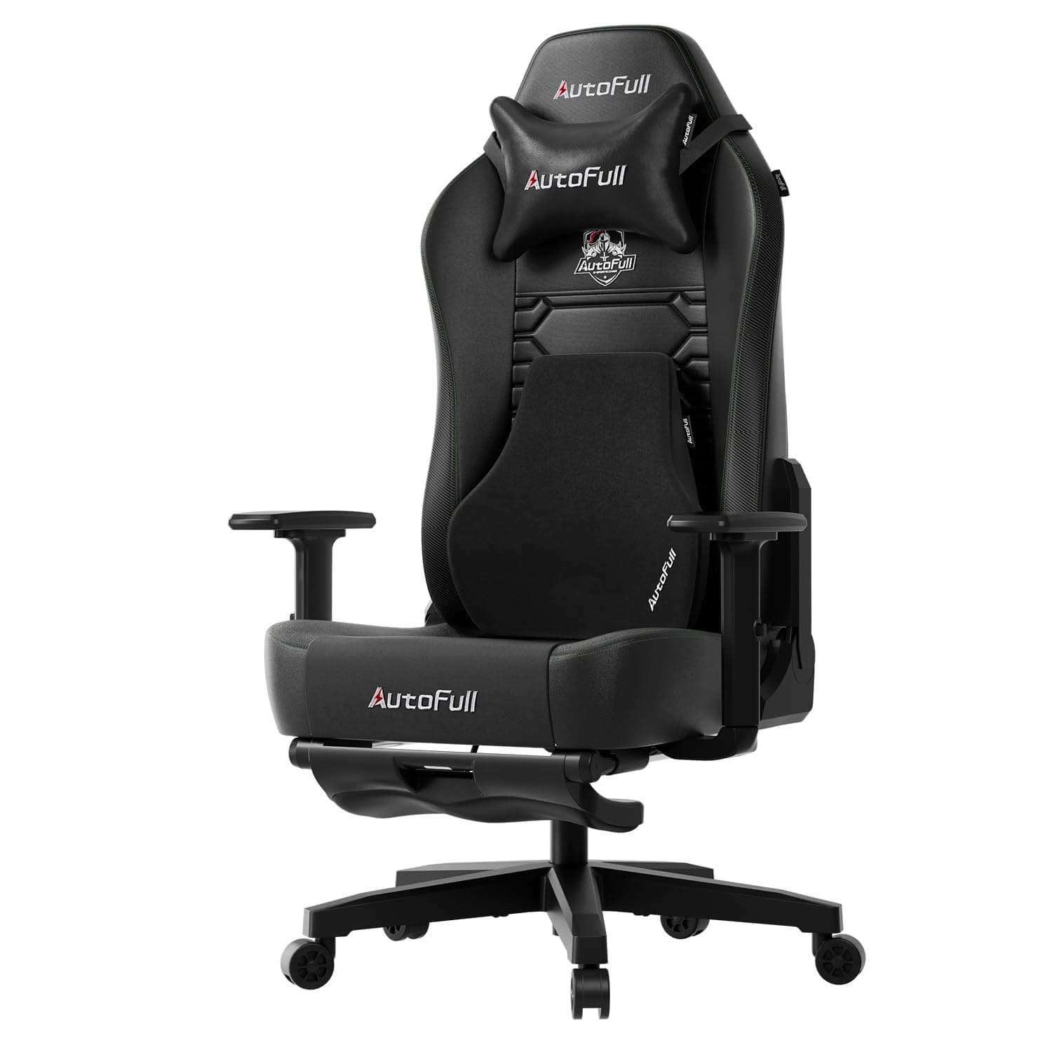 AutoFull C3 Gaming Chair, Racing Style Gaming Chair with Ergonomic Lumbar Support,Adjustable High Back PC Chair with Footrest,Black