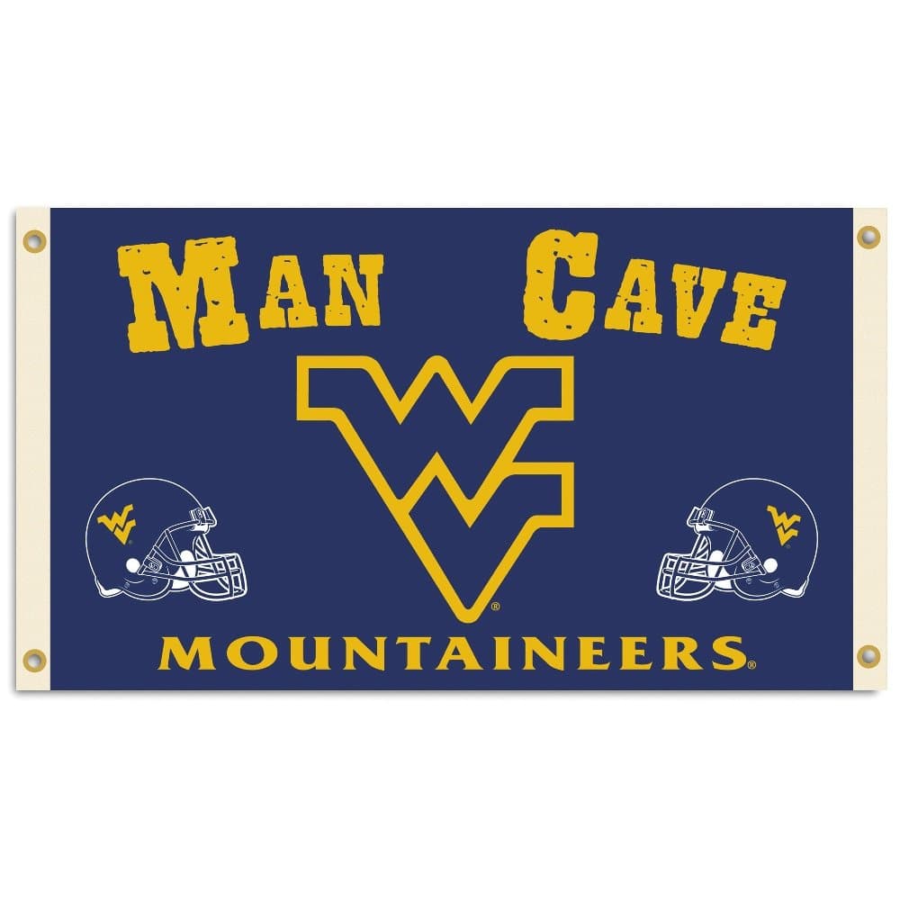 NCAA West Virginia Mountaineers Man Cave Flag with 4 Grommets (3 x 5-Feet)