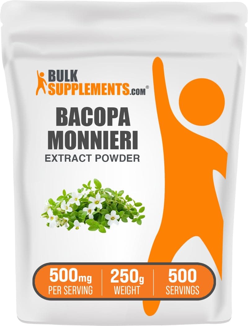 BulkSupplements.com Bacopa Extract Powder - Brain Supplements for Memory and Focus - Bacopa Monnieri Extract - Antioxidants Supplement - Brahmi Powder - Brain Focus Supplement (250 Grams - 8.8 oz)