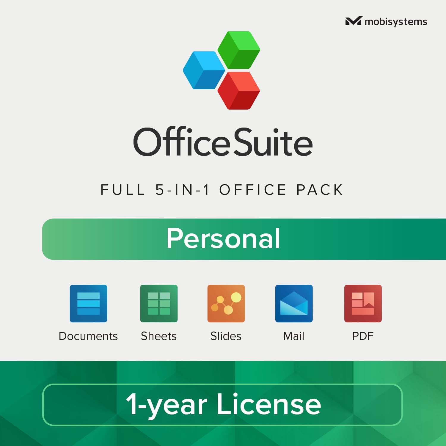 OfficeSuite Personal Compatible with Microsoft® Office Word® Excel® & PowerPoint® and Adobe® PDF - 1 Year License for 1 Windows & 2 mobile devices