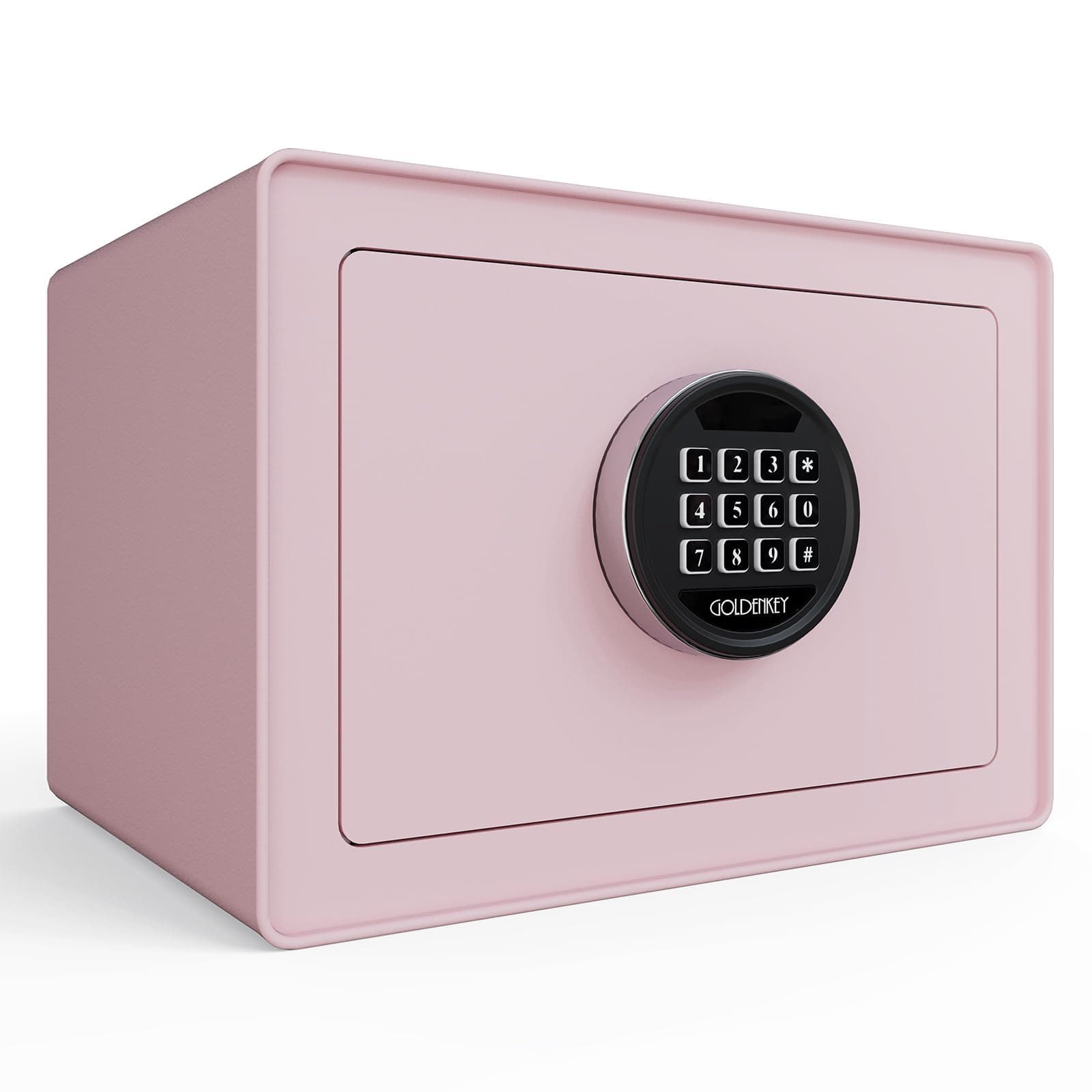 GOLDENKEY Digital Security Safe and Lock Box,Small Safe box for Money, Keypad Lock,Perfect for Home Office Hotel Business Jewelry Gun Use Storage,0.5 Cubic Feet,Pink