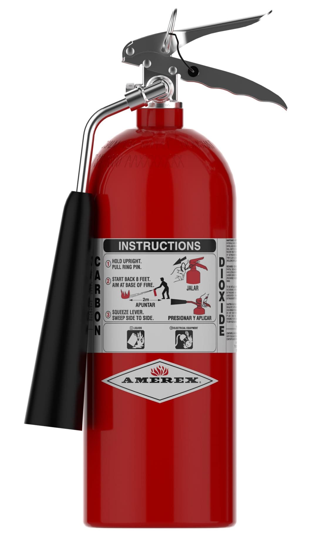 322 5lb CO2 Fire Extinguisher with Chrome Plated Brass Valve and Wall Hanger