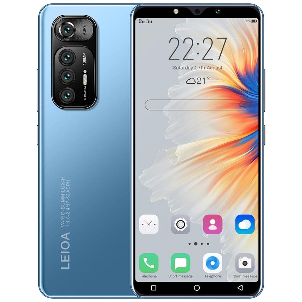 5.0 Inch HD Display, Dual SIM 3G/2G Cheap Mobile Phone, 16GB ROM【Expandable up to 128GB】, Android 9.0, WiFi/Bluetooth/Face Unlocked Phone (Blue)