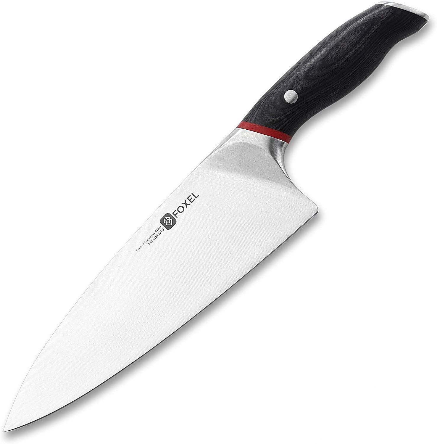 Kitchen Chef Knife - 9 inch Professional Blade - Foxel Wolfe Series Chef's Knives Combine Function with Style - Japanese Inspired American Designed- Rugged Razor Sharp German High Carbon Steel