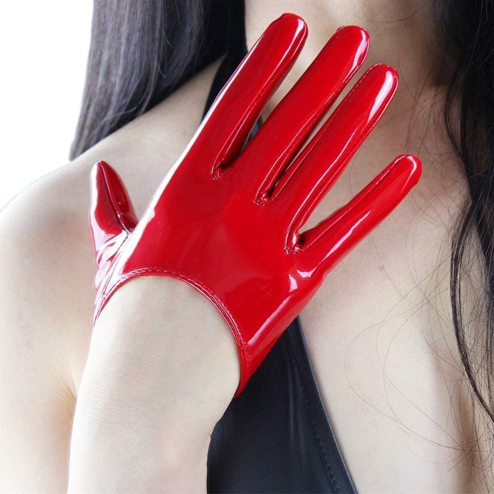 HALF PALM GLOVES 13CM Extra Short Faux PU Leather for Women Fashion Costumes Driving Party Dressing Dancing