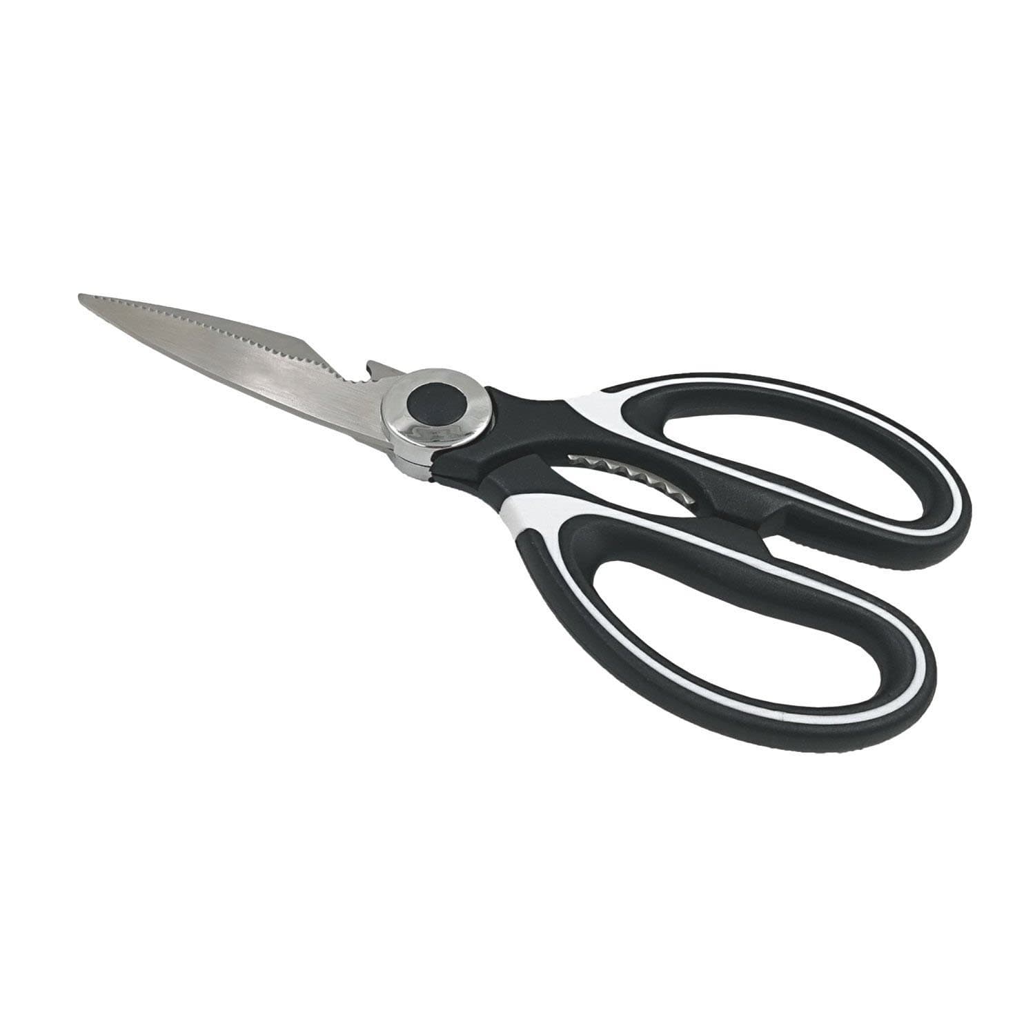 Ultra Sharp Premium Heavy Duty Kitchen Shears, No rusting,Stainless Steel Multi-Function Kitchen Scissors for Meat, Chicken, Vegetables, Herbs, Bottle Opener, Fish Scale Scraper (Black White)