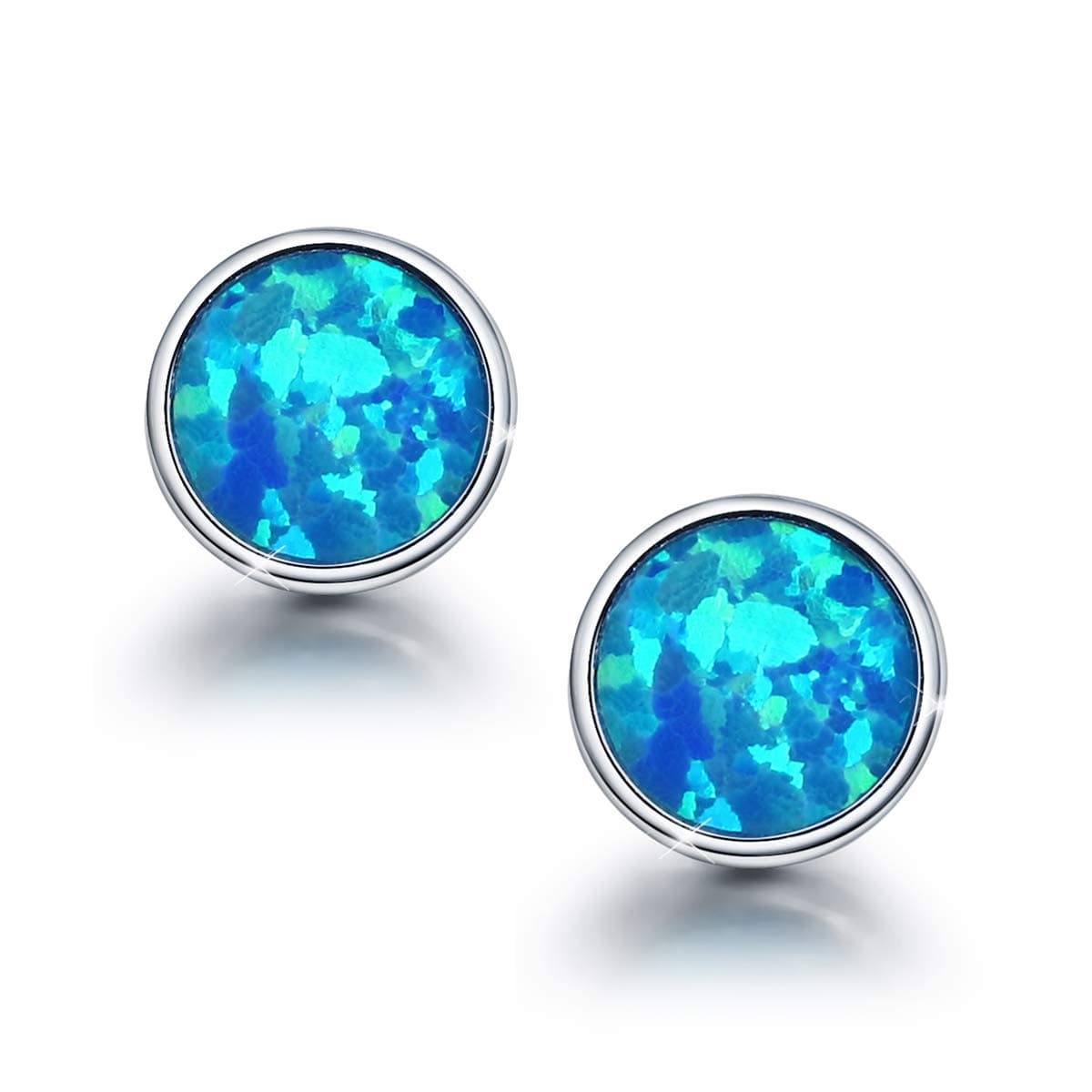 Opal Stud Earrings for Women Girls Kids Teens 925 Sterling Silver Small Cute Stud Earrings Owl Turtle Cat Unicorn Animal Hypoallergenic Earrings for Sensitive Ears Valentine's Day Birthday Mother's Day Gifts