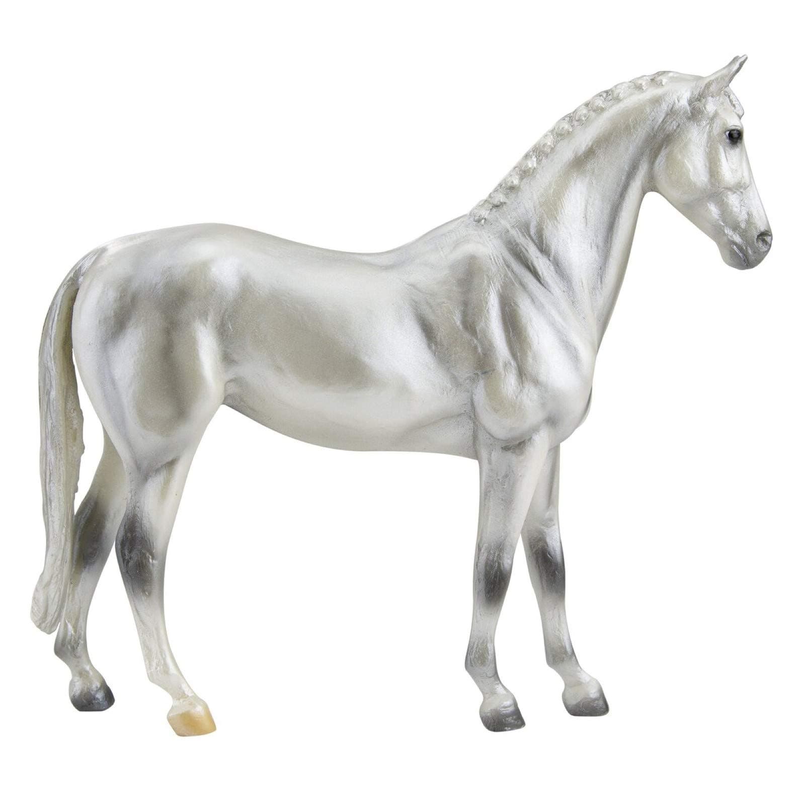 Horses Freedom Series Horse | Pearly Grey Trakehner | 9.75" x 7" | 1:12 Scale | Horse Toy | Model #960, White