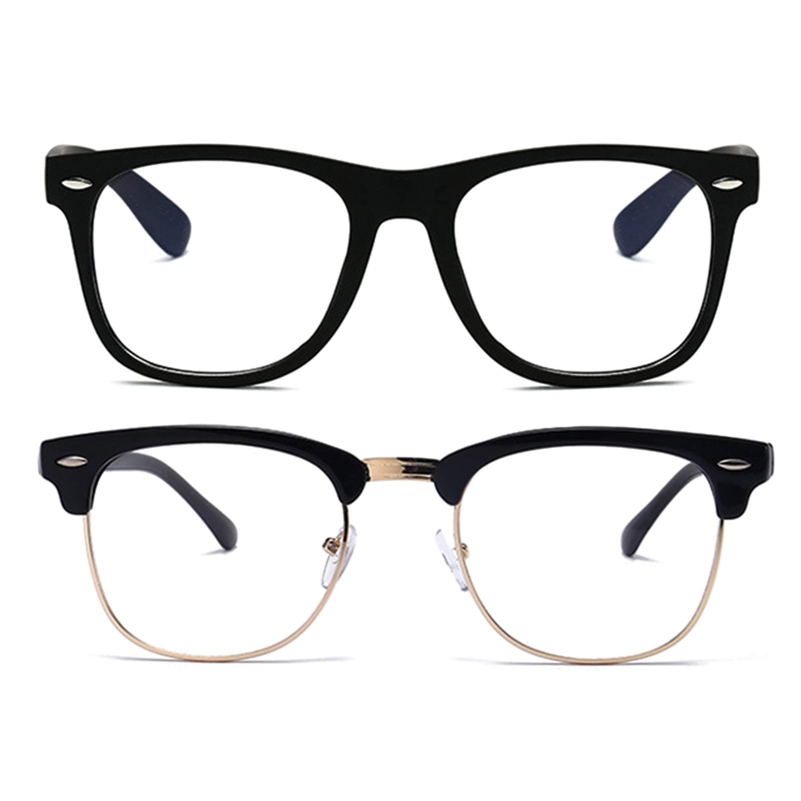 Unisex Blue Light Blocking Glasses Square/Half Frame Eyeglasses Frame Anti Blue Ray for Computer Game Eyewear