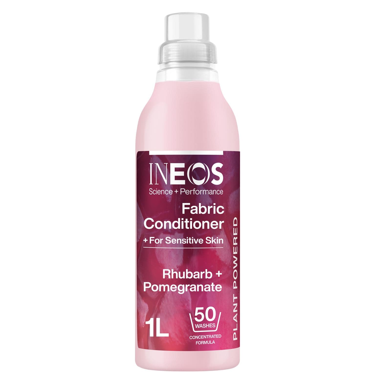 INEOS Next- Gen Long Lasting Fabric Conditioner Rhubarb + Pomegranate (50 Washes), Plant Powered, Odour Removal, Softens + Protects