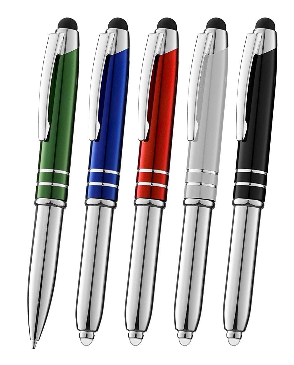 - Stylus Pens for Touchscreen Devices, Tablets, iPads, iPhones, Multi-Function Capacitive Pen with LED Flashlight, Ballpoint Ink Pen, 3-in-1 Metal Pen, Multi,5PK