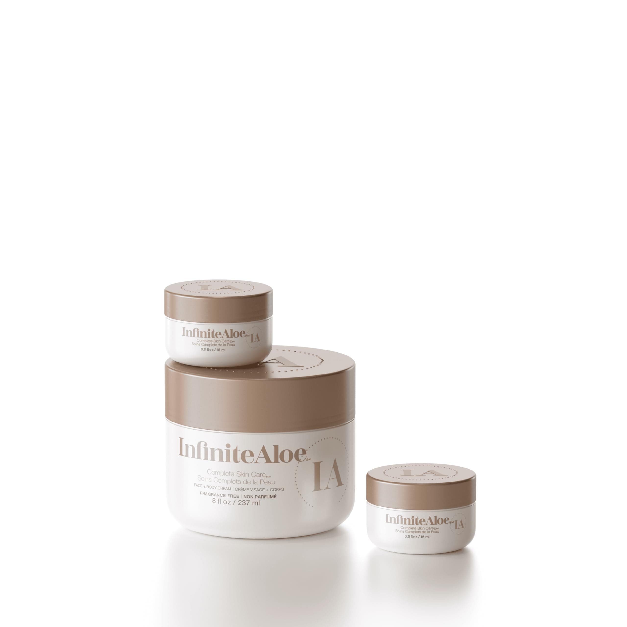 InfiniteAloeSkin Care Cream: 1 Fragrance Free 8 oz jar (Plus 2 Bonus travel sizes)
