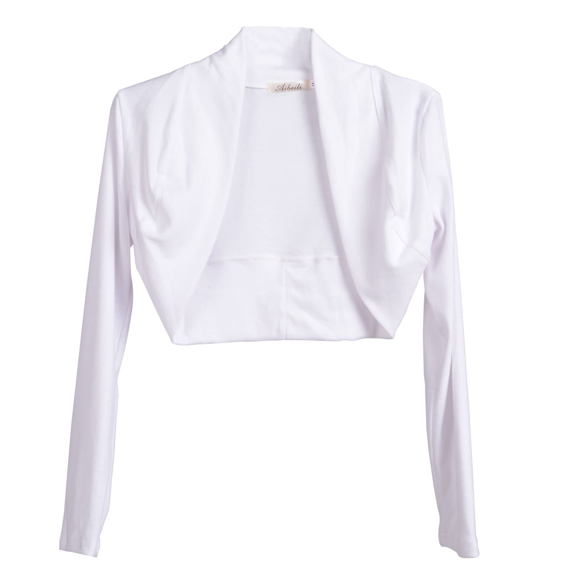 Style Womens Jersey Long Sleeved Shrug (ONE SIZE 6-12, WHITE)