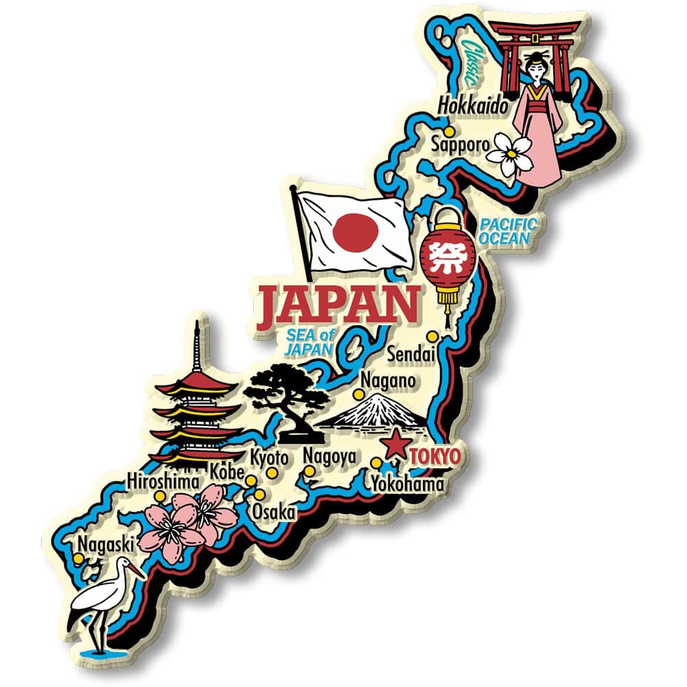 Japan Jumbo Country Map by Collectible Souvenirs