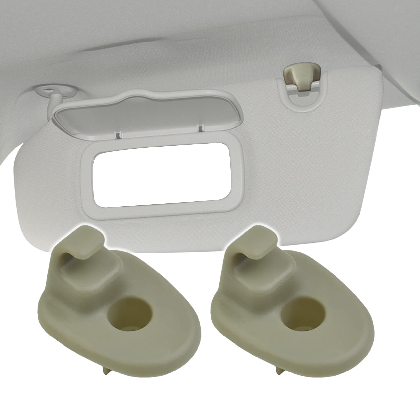CHRYMUM 2PCS Car Sun Visor Clip, Sun Visor Clips Replacement Retainer 1AR26BD1AA, Sun Visor Holder Hook Replacement Retainer Automotive Visor Accessories Suitable for Jeep Liberty Dodge Nitro