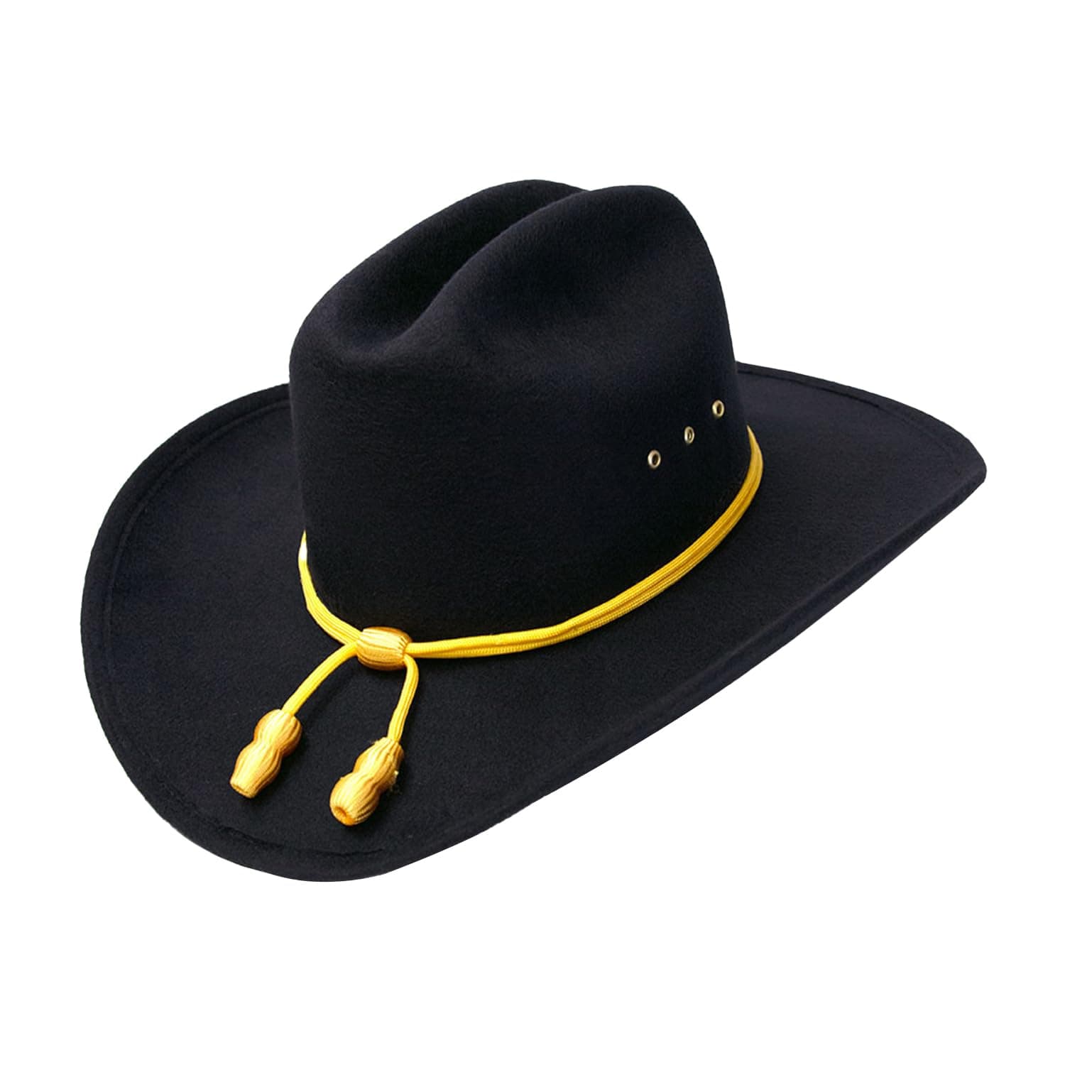 Black Felt Finish Cattleman Cowboy Hat with Cavalry Hat Band | Cowboy & Cowgirl Hats for Men and Women