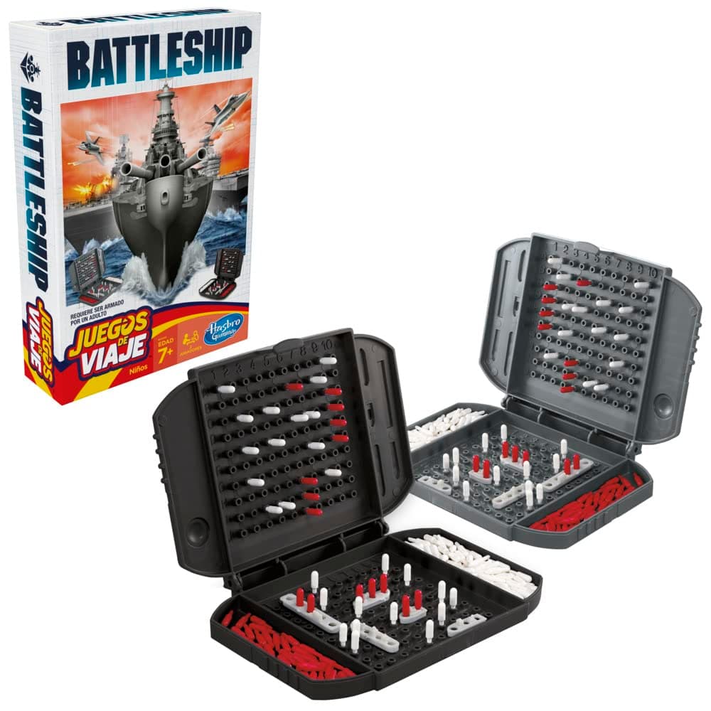Hasbro Gaming Battleship Grab & Go Game (Travel Size) - 2 Players, Ages 7+