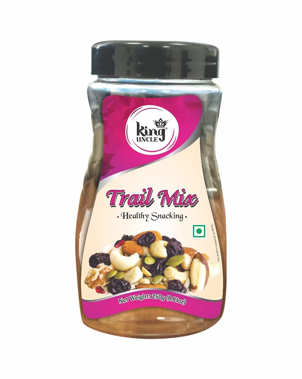 King Uncle's Daily Detox Trail Mix, Mix of 9 Nuts, Seeds & Berries, 750 grams - Jar Pack