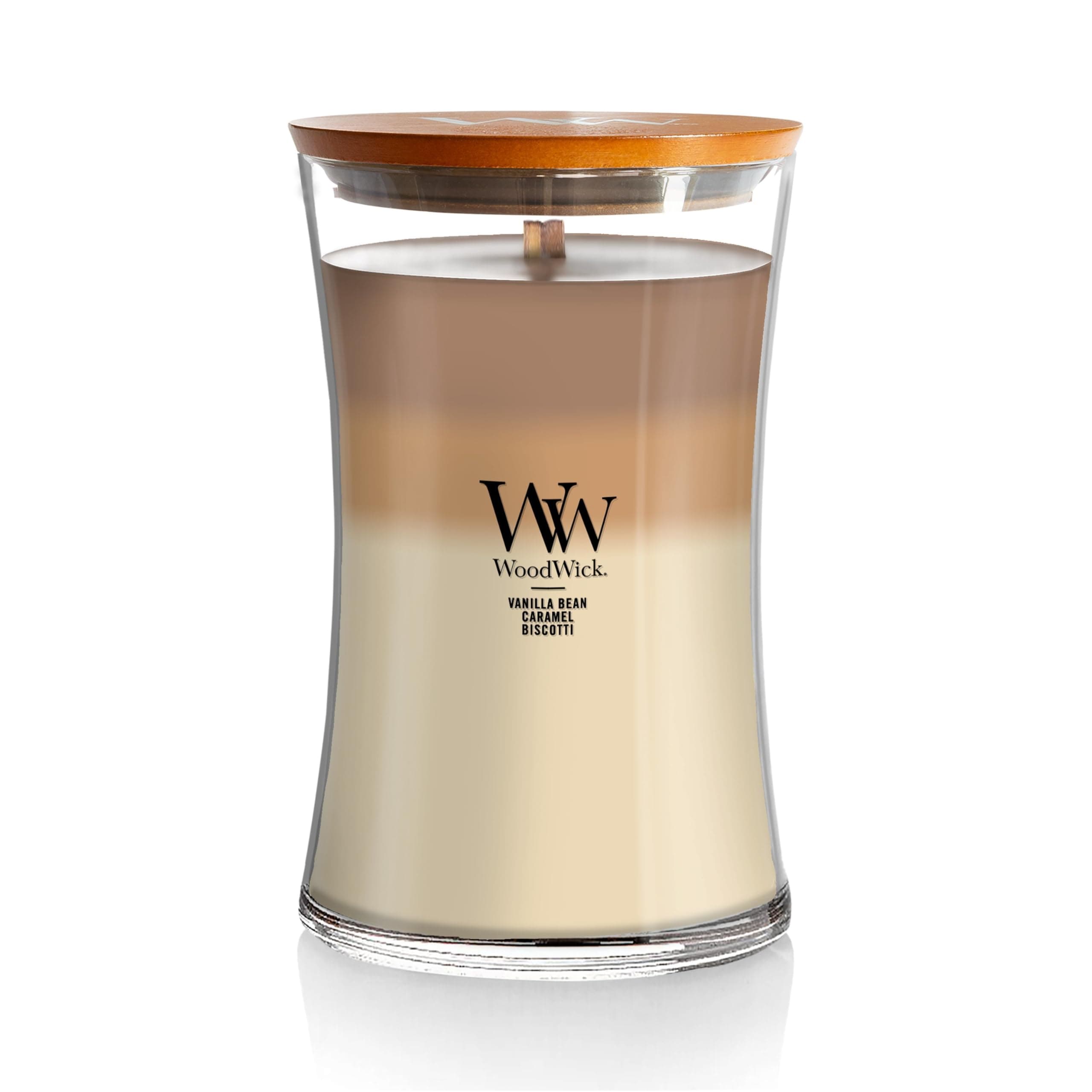 WoodWick Café Sweets Trilogy Holiday Candle Gifts for Women and Men, 21.5 oz Large Hourglass Trilogy Candle with Crackling Wick