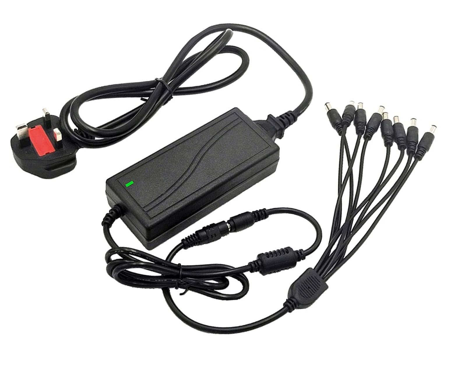Huixing 220V-12V 5A 60W DC Power Supply With 8 Way Power Splitter Cable For LED Srip Light(Below 60W)